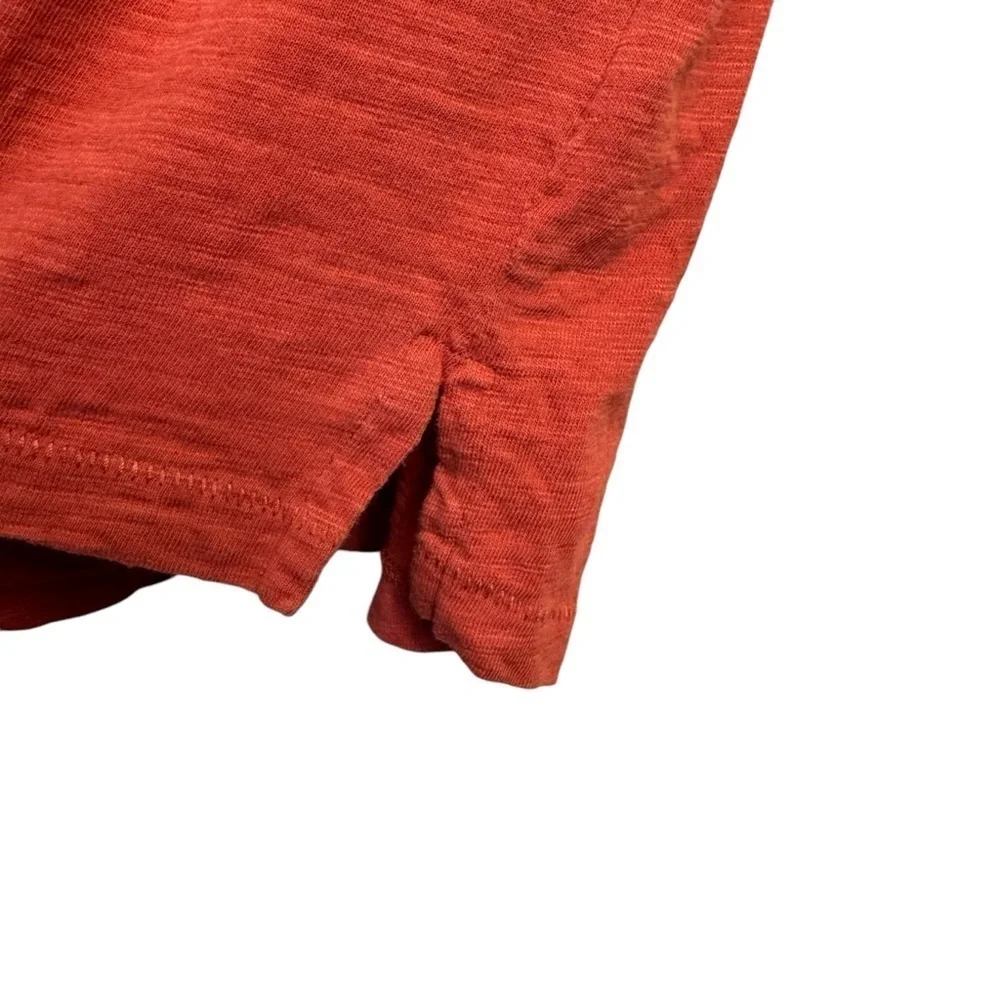 Steven Alan Vintage Slub Cotton Mock Polo-Faded Rust Orange (Size M)
